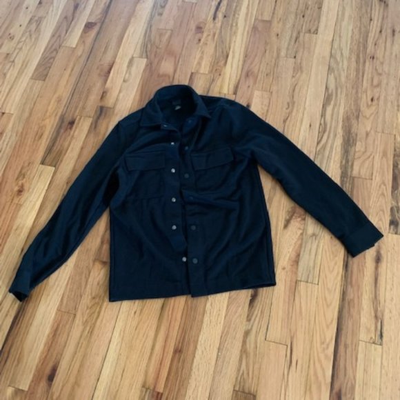 H&M Jackets & Coats Hm Shirt Jacket Shacket Size Xs Black Poshmark